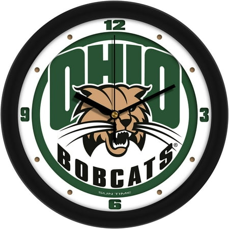 Ohio Bobcats 11.5'' Suntime Premium Glass Face Traditional Logo Wall Clock