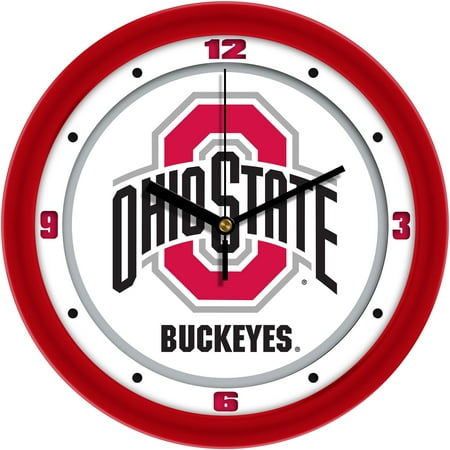 Ohio State Buckeyes 11.5'' Suntime Premium Glass Face Traditional Logo Wall Clock