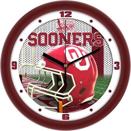 Oklahoma Sooners 11.5'' Suntime Premium Glass Face Football Helmet Wall Clock