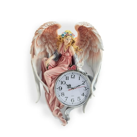 Ok Lighting 18H Enchanted Angel Wall Clock