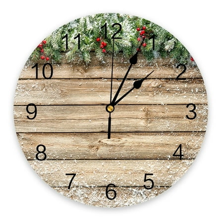 Old Wooden Board Wall Brown Wall Clocks Silent Home Cafe Office Wall Decor Clocks for Kitchen Wall Art Large Wall Clocks 25cm