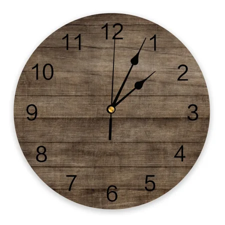 Old Wooden Board Wall Brown Wall Clocks Silent Home Cafe Office Wall r Clocks for Kitchen Wall Art Large Wall Clocks 25cm