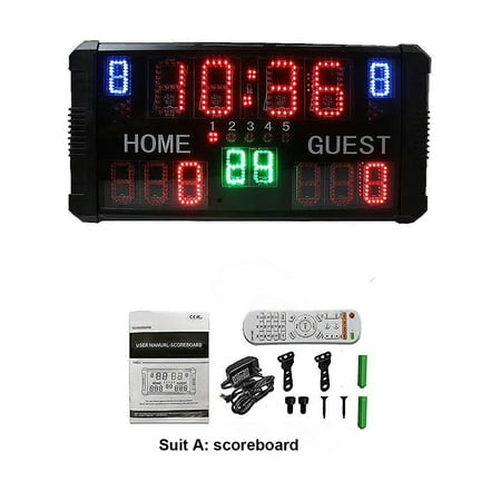 Outdoor Basketball Scoreboard And Digital Alarm Clock, Hoops , Score Panel, Shot Clock Display,Team Score Tracker