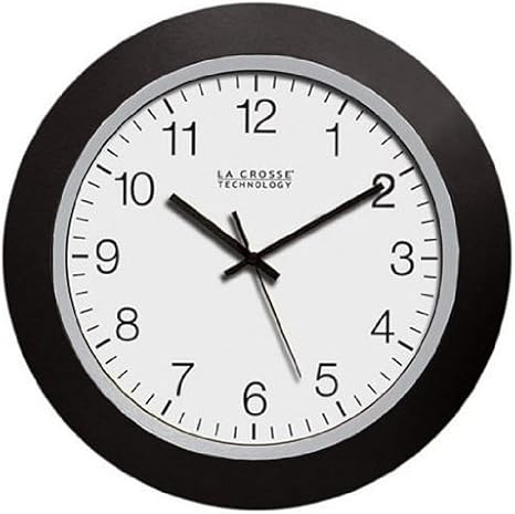 Outdoor Clocks & Thermometers Atomic Analog Clock 10in Black