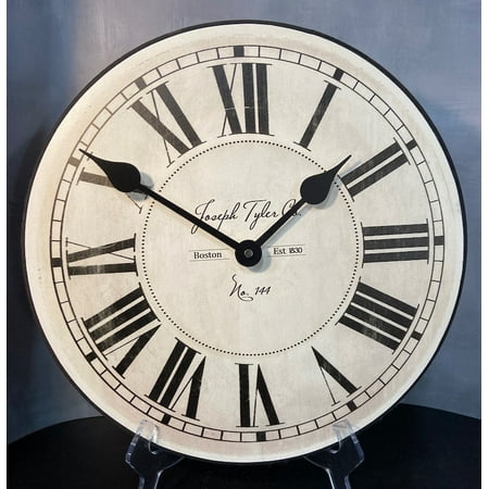 Parson Ivory Large Wall Clock | Beautiful Color, Silent Mechanism, Made in USA