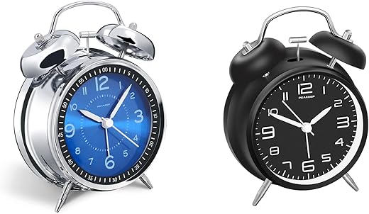 Peakeep Loud Alarm Clocks for Heavy Sleepers Twin Bell Old School