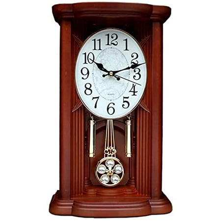 Pendulum Clock, Vintage Mantel Clocks, Battery Operated Mantle Clocksfor Living Room Office Home, Fireplace Clock with Westminster Chime, Wood Fireplace Clocks