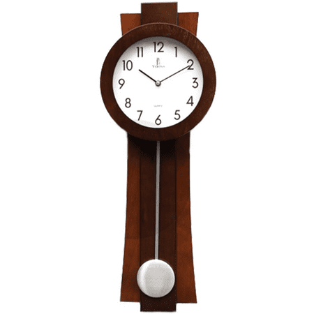 Pendulum Wall Clock Battery Operated - Quartz Wood Pendulum Clock - Silent, Modern Wooden Design, Decorative Wall Clock Pendulum for Living Room, Office, Kitchen & Home Dcor Gift