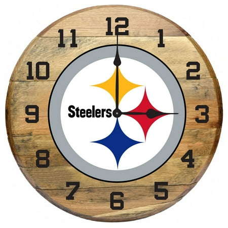 Pittsburgh Steelers Imperial Oak Barrel Clock