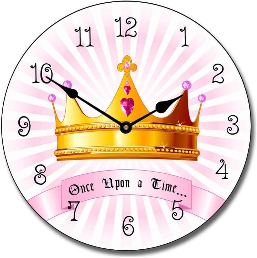 Princess Crown Wall Clock | Ultra Quiet Quartz Mechanism | Hand Made in USA Beautiful Crisp Lasting Color | Comes in 8 Sizes | 10-Inch