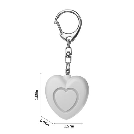 PRINxy Personal Illuminated Heart-Shaped Wolf Alarm With High Decibels Children's Call For Help Alarm Female Self-Defenses White