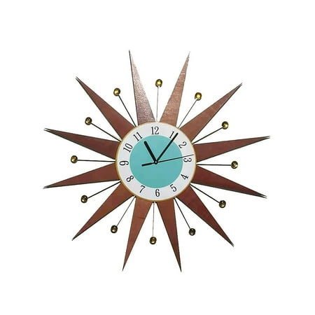 QIFEI Wall Clock 18 inch Midcentury Modern Wall Clock Satellite Wall Clock Home Decor Sunburst Mid Century