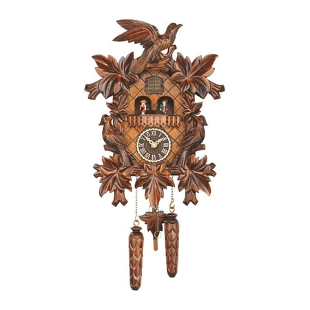 Quartz Cuckoo Clock with music 7 leaves, 3 birds TU 369 QMT HZZG