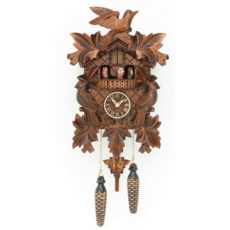 Quartz Cuckoo Clock with music 7 leaves, 3 birds TU 377 QMT