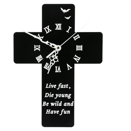 Qumonin Acrylic Wall Clock Wall Hanging Clock Decorative Cross Clock Wall Decor Clock No Battery