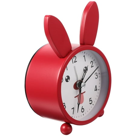 Rabbit Electronic Alarm Clock Dorm Lovely Ear Desk Digital Table Clocks for Kids Child Red