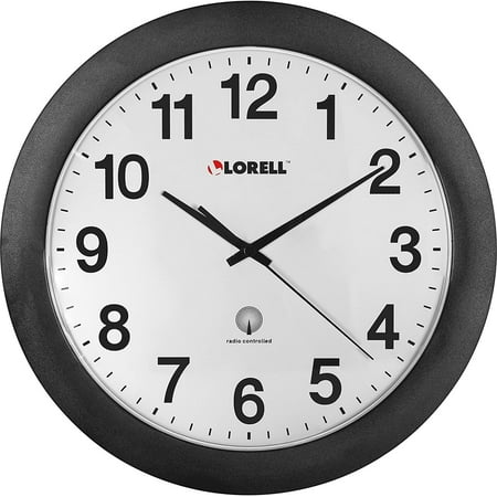 Radio Controlled Wall Clock 12 Round Lorell LLR60997 Quartz Precision Home Office Decor