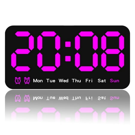 Rarida Dual Alarm & Adjustable Brightness Extra-Large LED Digital Wall Clock