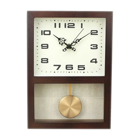 Rectangular Log Wall Clock, Modern Minimalist Clock, Pendulum Wall Clock