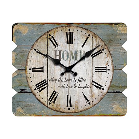 Rectangular Wooden Wall Clock Silent Non-ticking For Home Kitchen Living Room Bedroom Office Decor