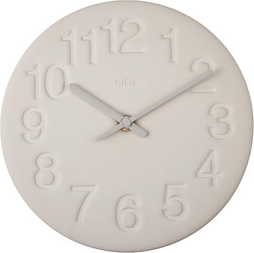 Remnos LC11-08 WH Lemnos Wall Clock, Analog Diatomaceous Earth Clock, White, Diameter 10.2 x Thickness 1.4 inches (256 x 36 mm)