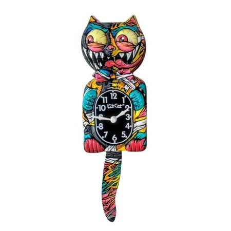 Resin Creative Personalized Graffiti Cat Wall Clock Clock Clock Pendant Lucky Cat Tail Swing Ornaments