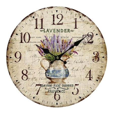 Retro decorative wall clock-silent and easy to read wooden wall clock