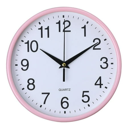 Retro Large Silent Sweep Modern Decoration Nordic Brief Home Bedroom 8inch 20cm Quartz Clock Round Wall Clock PINK