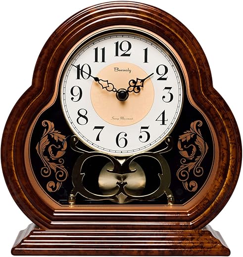 Retro Table Clock 10 Inches Silent Suitable for Living Room Arabic Numerals Easy to Read…