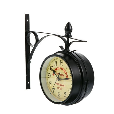 Retro Wrought Iron Antique Double-sided Clock Wall Clock Room Wall Decoration