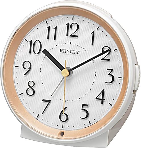 Rhythm 8RE669SR13 Auto Light Alarm Clock, Gold