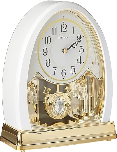 Rhythm Clocks "Joyful Crystal Pearl" Musical Mantel Clock