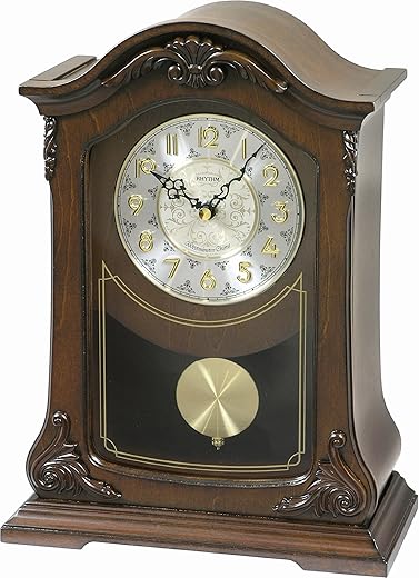 Rhythm Clocks Nice II Wooden Musical Mantel Clock