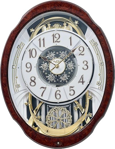 Rhythm Clocks Woodgrain Marvelous Magic Motion Clock