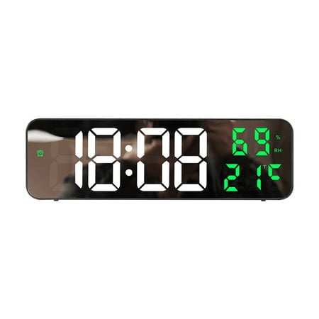 RONSHIN Led Digital Wall Clock Large Screen Wall-mounted Time Temperature Humidity Display Electronic Alarm Clock