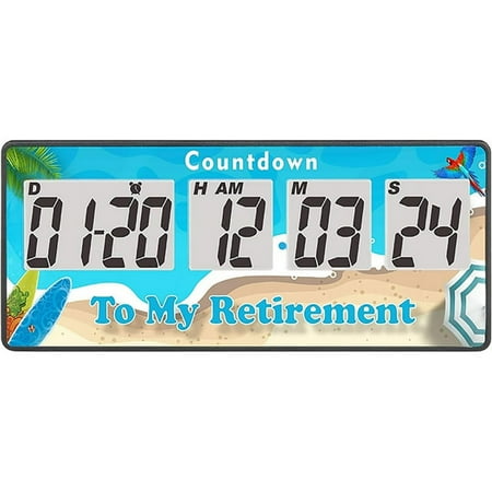 Runleader 9999 Days Events Timer Count-Down& Count-up LCD Alarm Reminder Retirement Blue Clock