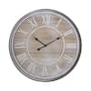 Rustic Age Distressed Brown Oversized Wall Clock