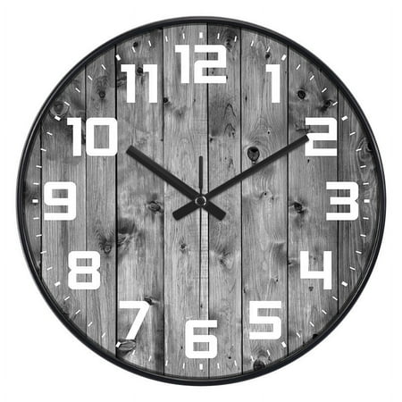 Rustic Farmhouse Wooden Wall Clock Silent Non Ticking,Battery Operated Vintage Shabby Chic Distressed Retro Brown Clock Decorative for Living Room Kitchen Bedroom Office - 12 inches