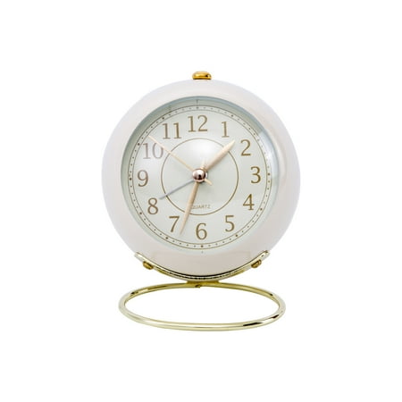 Sanag Digital Cute Alarm Clock Battery Operated Vintage Alarm Clock(White)