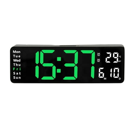 Sand Clock 60 Minutes Large LED Digital Wall Clock Temperature Date Day Display USB Remote Control Workout Clock