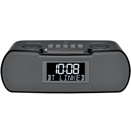 Sangean RCR-20 FM-RDS (RBDS) AM / Bluetooth / Aux-in / USB Phone Charging Digital Tuning Clock Radio with Battery Backup, Black