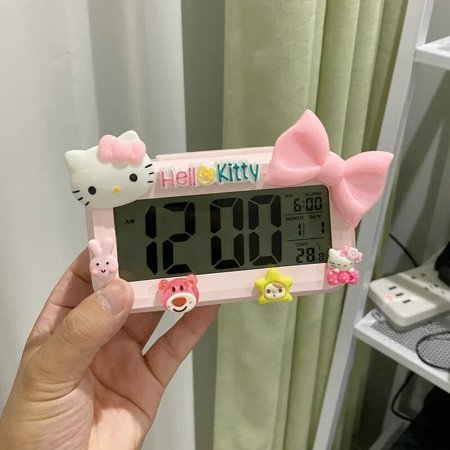 Sanrio Hello Kitty Kawaii 5inch My Melody Anime Electronic Alarm Clock Cartoon Cute Dolls Girls Gift Creative Wake Up Ar