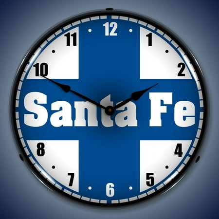 Santa Fe Railroad Wall Clock, Lighted