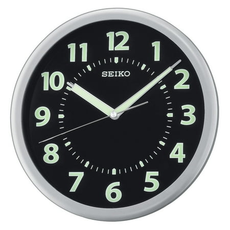 Seiko 10.25-in Glow in the Dark Wall Round Wall Clock Quartz Analog QXA435SLH