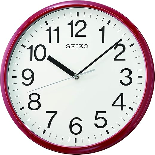 Seiko 12 Inch Business Wall Clock, Red