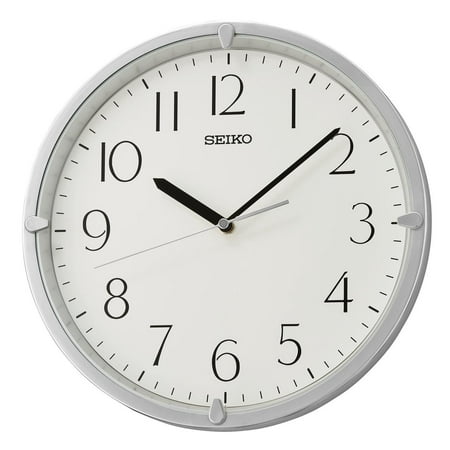 Seiko 12 Quartz Traditional Round Gray Wall Clock Analog Quartz Battery QHA007SLH