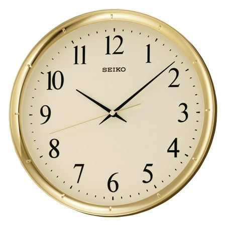 Seiko 12 Ultra-Modern Gold-Tone Wall Clock, Quartz, Analog, QXA417GLH