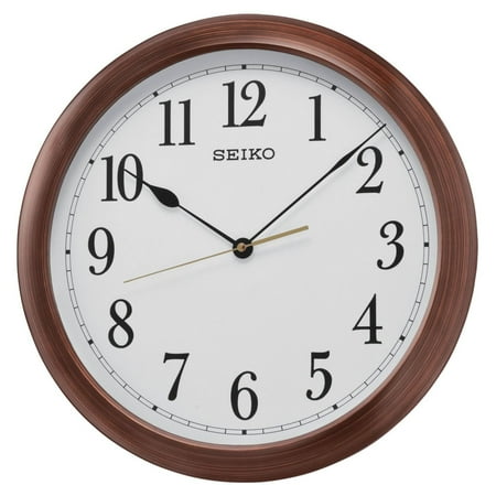 Seiko 16 Brown Arabic Numeral Wall Clock, Analog, Quartz, QXA598BLH