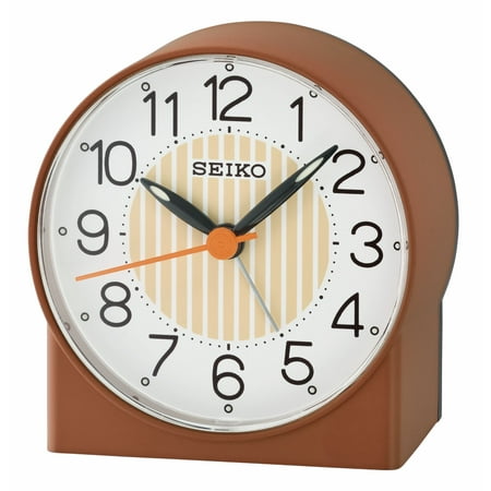 Seiko 3 Asami Beep Bedside Alarm Brown Analog Traditional Quartz QHE136BLH