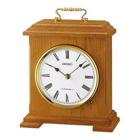 Seiko Baird Musical Mantel Clock with 18 Melodies, Light Brown